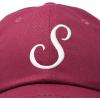 imageDALIX Initial Hat Letter S Womens Baseball Cap Monogram Cursive EmbroiderMaroon