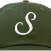 imageDALIX Initial Hat Letter S Womens Baseball Cap Monogram Cursive EmbroiderOlive