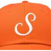 imageDALIX Initial Hat Letter S Womens Baseball Cap Monogram Cursive EmbroiderOrange