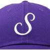 imageDALIX Initial Hat Letter S Womens Baseball Cap Monogram Cursive EmbroiderPurple