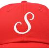 imageDALIX Initial Hat Letter S Womens Baseball Cap Monogram Cursive EmbroiderRed