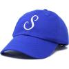 imageDALIX Initial Hat Letter S Womens Baseball Cap Monogram Cursive EmbroiderRoyal Blue