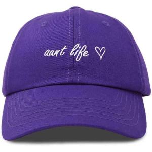 imageDALIX Aunt Life Embroidered Dad Hat Cotton Baseball Cap WomensPurple