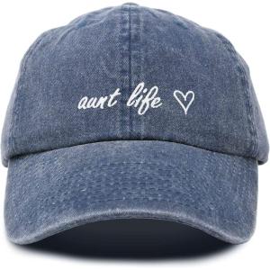imageDALIX Aunt Life Embroidered Dad Hat Cotton Baseball Cap WomensWashed Navy Blue