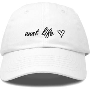 imageDALIX Aunt Life Embroidered Dad Hat Cotton Baseball Cap WomensWhite