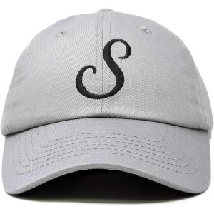imageDALIX Initial Hat Letter S Womens Baseball Cap Monogram Cursive EmbroiderGray