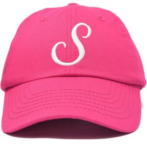 imageDALIX Initial Hat Letter S Womens Baseball Cap Monogram Cursive EmbroiderHot Pink