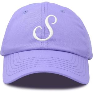 imageDALIX Initial Hat Letter S Womens Baseball Cap Monogram Cursive EmbroiderLavender