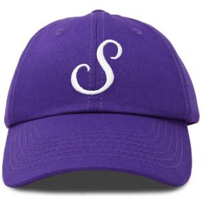 imageDALIX Initial Hat Letter S Womens Baseball Cap Monogram Cursive EmbroiderPurple