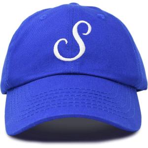 imageDALIX Initial Hat Letter S Womens Baseball Cap Monogram Cursive EmbroiderRoyal Blue