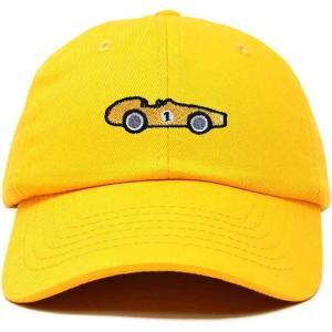 imageDALIX Race Car Embroidered Dad Cap Classic Cotton Baseball Hat MensGold