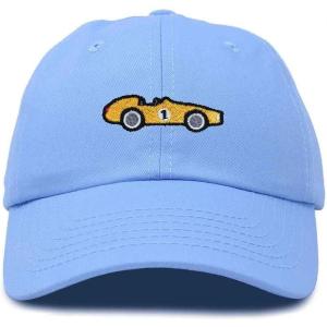 imageDALIX Race Car Embroidered Dad Cap Classic Cotton Baseball Hat MensLight Blue