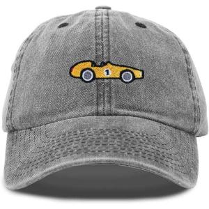 imageDALIX Race Car Embroidered Dad Cap Classic Cotton Baseball Hat MensWashed Black