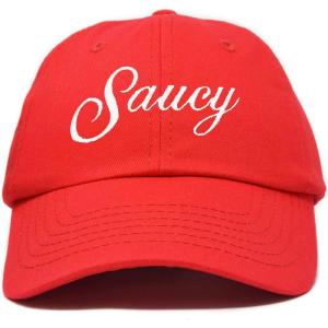 imageDALIX Womens Hats Baseball Caps Dad Hat Embroidered Saucy AdjustableRed