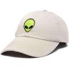 imageDALIX Alien Embroidered UFO Dad Hat Cotton Baseball Cap Adjustable MensBeige