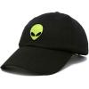 imageDALIX Alien Embroidered UFO Dad Hat Cotton Baseball Cap Adjustable MensBlack