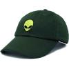 imageDALIX Alien Embroidered UFO Dad Hat Cotton Baseball Cap Adjustable MensDark Green
