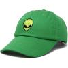 imageDALIX Alien Embroidered UFO Dad Hat Cotton Baseball Cap Adjustable MensKelly Green