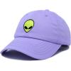 imageDALIX Alien Embroidered UFO Dad Hat Cotton Baseball Cap Adjustable MensLavender