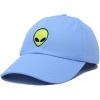 imageDALIX Alien Embroidered UFO Dad Hat Cotton Baseball Cap Adjustable MensLight Blue