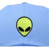 imageDALIX Alien Embroidered UFO Dad Hat Cotton Baseball Cap Adjustable MensLight Blue
