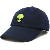 imageDALIX Alien Embroidered UFO Dad Hat Cotton Baseball Cap Adjustable MensNavy Blue