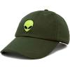 imageDALIX Alien Embroidered UFO Dad Hat Cotton Baseball Cap Adjustable MensOlive