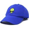 imageDALIX Alien Embroidered UFO Dad Hat Cotton Baseball Cap Adjustable MensRoyal Blue