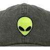 imageDALIX Alien Embroidered UFO Dad Hat Cotton Baseball Cap Adjustable MensWashed Gray