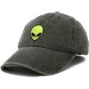 imageDALIX Alien Embroidered UFO Dad Hat Cotton Baseball Cap Adjustable MensWashed Gray