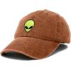 imageDALIX Alien Embroidered UFO Dad Hat Cotton Baseball Cap Adjustable MensWashed Orange
