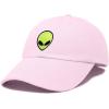 imageDALIX Alien Embroidered UFO Dad Hat Cotton Baseball Cap Adjustable MensWashed Pink