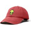 imageDALIX Alien Embroidered UFO Dad Hat Cotton Baseball Cap Adjustable MensWashed Red