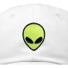 imageDALIX Alien Embroidered UFO Dad Hat Cotton Baseball Cap Adjustable MensWhite
