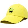 imageDALIX Alien Embroidered UFO Dad Hat Cotton Baseball Cap Adjustable MensYellow
