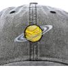 imageDALIX Embroidered Saturn Baseball Cap Cotton Dad Hat MenWashed Black