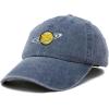 imageDALIX Embroidered Saturn Baseball Cap Cotton Dad Hat MenWashed Navy Blue