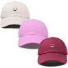 imageDALIX Smiley Face 3 Pack Dad Cap Embroidered Cotton Adjustable Baseball Hat Adult Men WomenColor 1