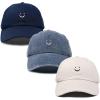 imageDALIX Smiley Face 3 Pack Dad Cap Embroidered Cotton Adjustable Baseball Hat Adult Men WomenColor 13