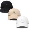 imageDALIX Smiley Face 3 Pack Dad Cap Embroidered Cotton Adjustable Baseball Hat Adult Men WomenColor 4