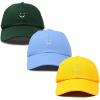 imageDALIX Smiley Face 3 Pack Dad Cap Embroidered Cotton Adjustable Baseball Hat Adult Men WomenColor 8