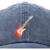 imageElectric Guitar Ball Cap Embroidered HatWashed Navy Blue