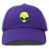 imageDALIX Alien Embroidered UFO Dad Hat Cotton Baseball Cap Adjustable MensPurple