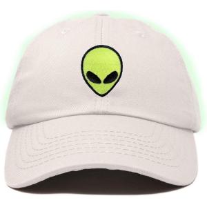 imageDALIX Alien Embroidered UFO Dad Hat Cotton Baseball Cap Adjustable MensBeige