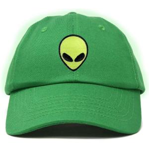 imageDALIX Alien Embroidered UFO Dad Hat Cotton Baseball Cap Adjustable MensKelly Green