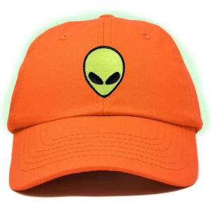 imageDALIX Alien Embroidered UFO Dad Hat Cotton Baseball Cap Adjustable MensOrange
