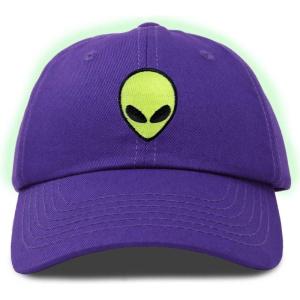 imageDALIX Alien Embroidered UFO Dad Hat Cotton Baseball Cap Adjustable MensPurple