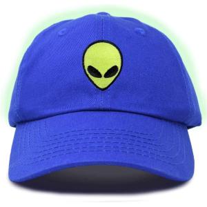imageDALIX Alien Embroidered UFO Dad Hat Cotton Baseball Cap Adjustable MensRoyal Blue