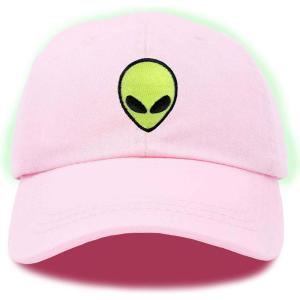 imageDALIX Alien Embroidered UFO Dad Hat Cotton Baseball Cap Adjustable MensWashed Pink
