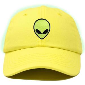 imageDALIX Alien Embroidered UFO Dad Hat Cotton Baseball Cap Adjustable MensYellow